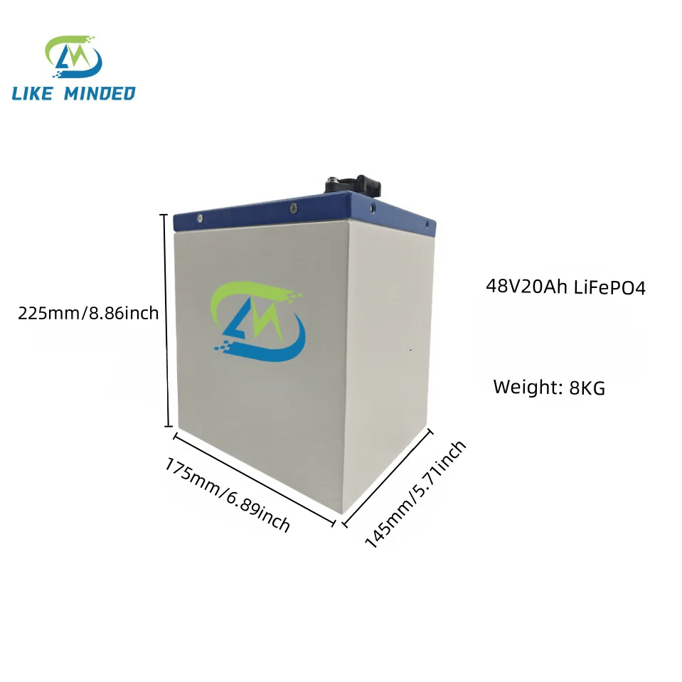 Pacco batteria LiFePO4 da 48 V e 20 Ah per bici elettriche/scooter elettrici